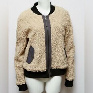 Anthropologie Marrakech Sherpa Teddy Bear Bomber Jacket